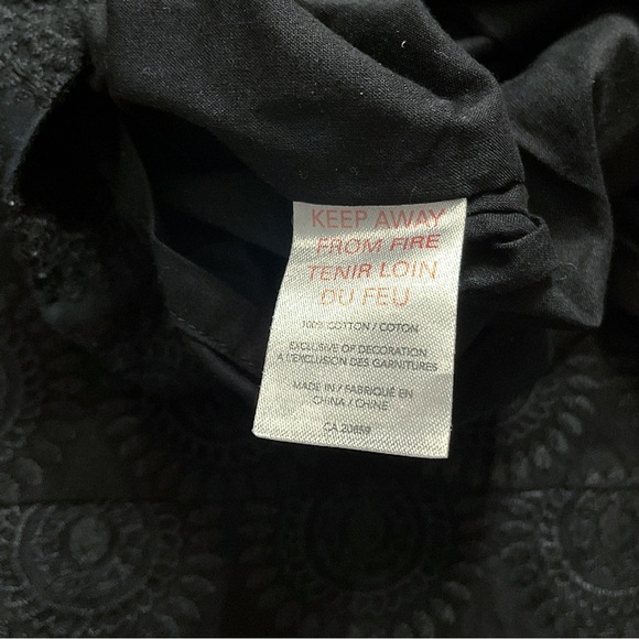 Hatley Textured Shift Mini Dress Women’s 8 Black Sleeveless Zip Back 100% Cotton - Picture 10 of 10